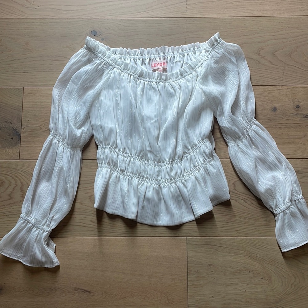 White Off The Shoulder Top Long Sleeves